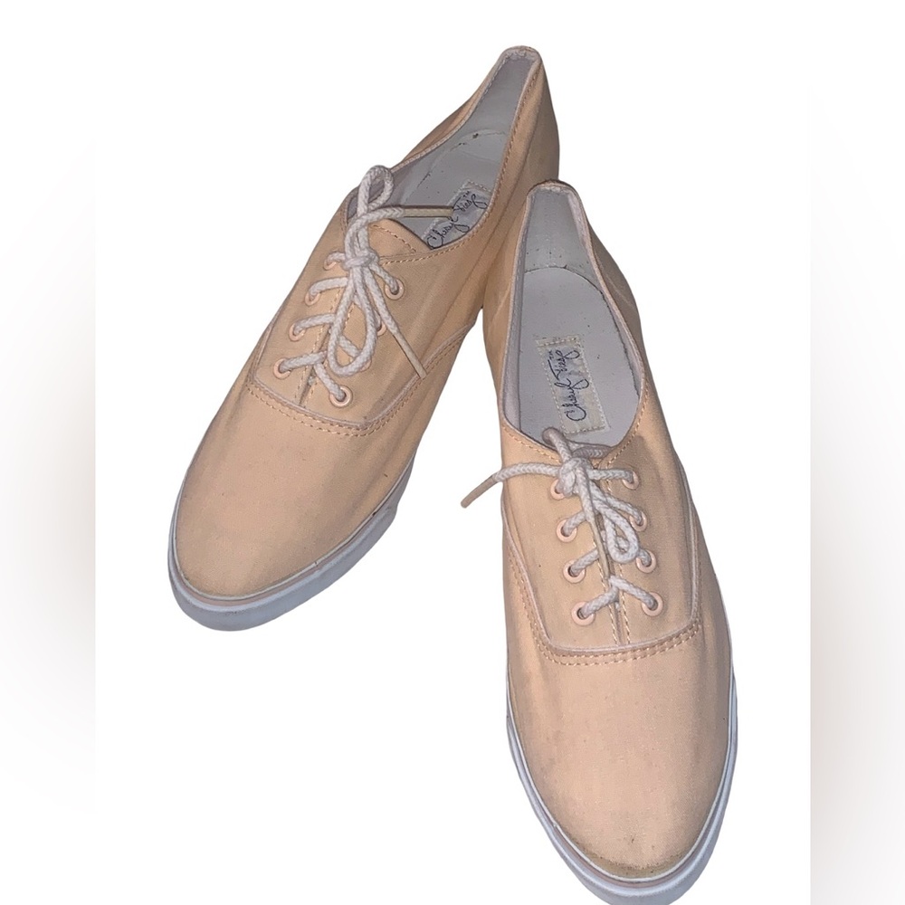 Vintage Cheryl Tiegs Light Peach Tennis Shoes Size 7 1/2 M